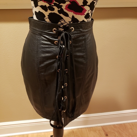 Y2K Vintage Leather Corset Skirt S/M - Picture 3 of 12
